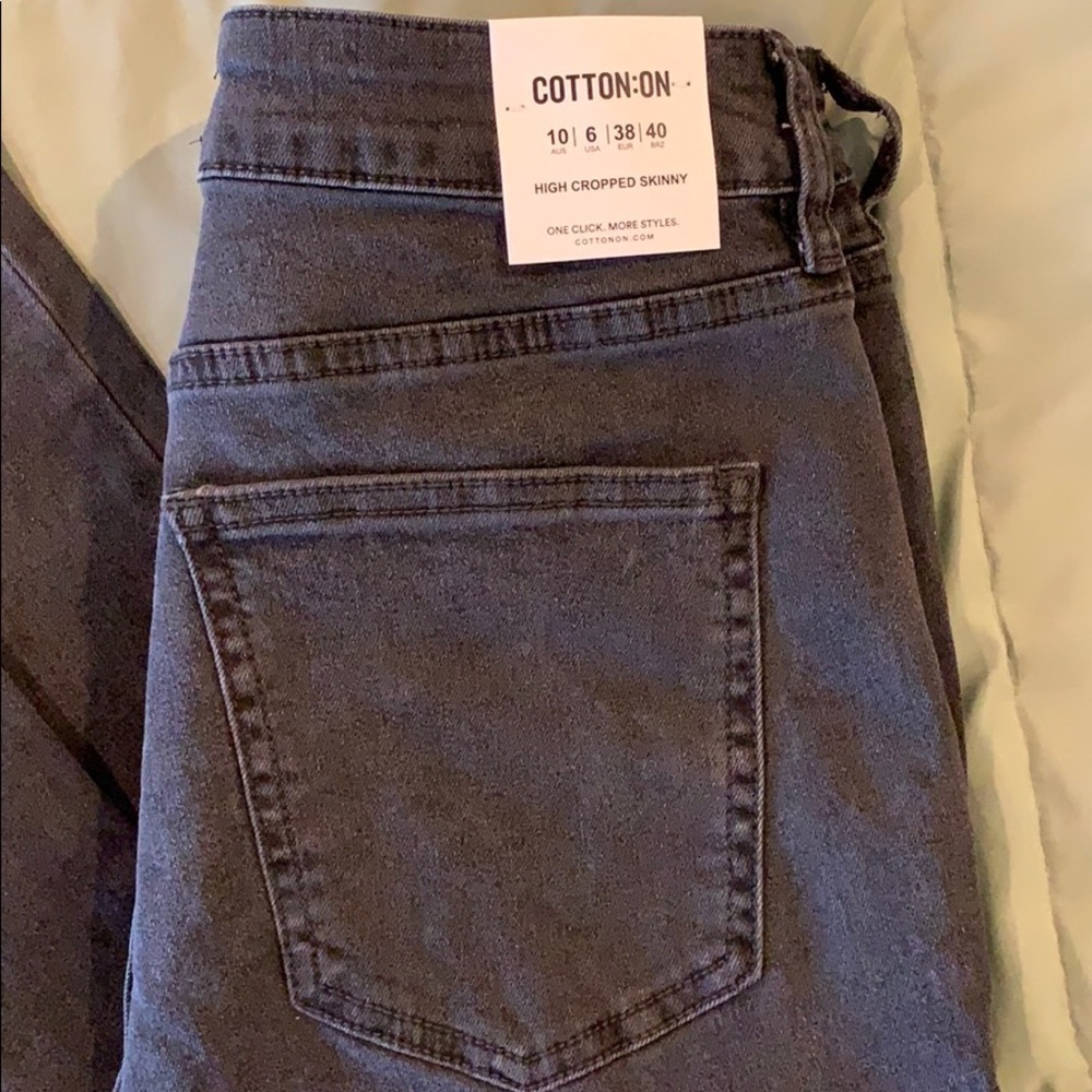 NWT Black COTTON:ON high cropped/rise skinny US 10​​​​​​​​​​​​​​​​​​​​​​